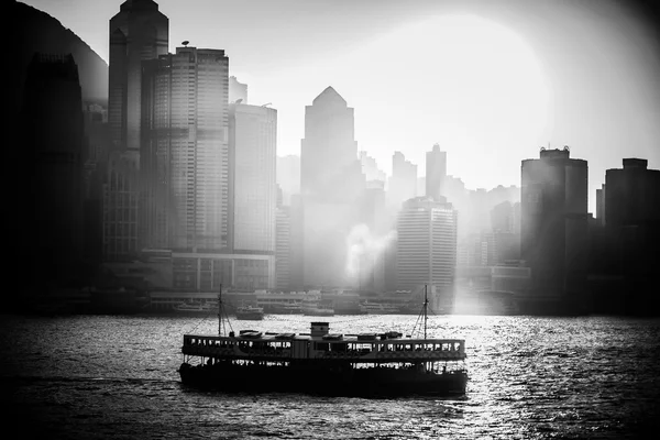 Hong Kong City en gebouwen zwart en wit — Stockfoto