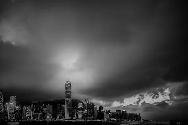 Hong Kong Ciudad y Edificios Blanco y Negro —  Fotos de Stock