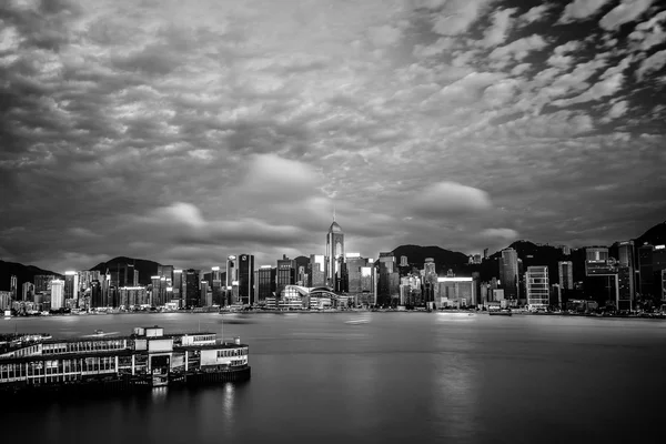 Hong Kong Ciudad y Edificios Blanco y Negro —  Fotos de Stock