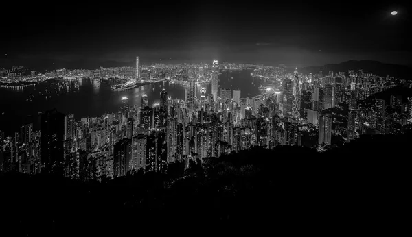 Hong Kong Ville et bâtiments Noir et blanc — Photo