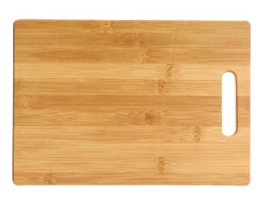 Bambu kesme tahtası beyaz arkaplanda izole edildi