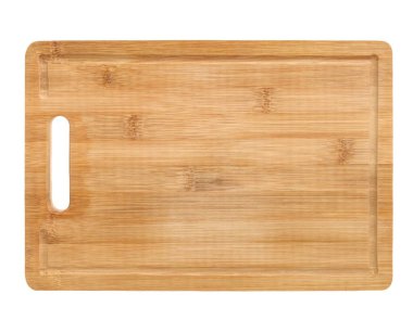 Bambu kesme tahtası beyaz arkaplanda izole edildi