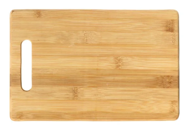 白地に隔離された竹のまな板 — ストック写真
