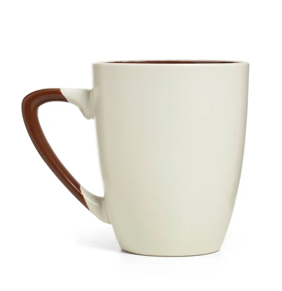 Tasse Blanche Isolée Sur Fond Blanc — Photo