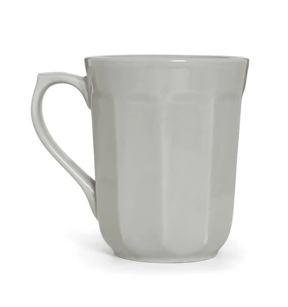 Tasse Céramique Grise Pour Thé Café Lait Autres Boissons Isolées — Photo