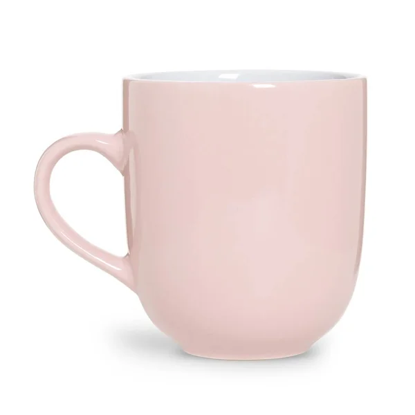 Taza Cerámica Rosa Claro Para Café Leche Otras Bebidas Aisladas —  Fotos de Stock