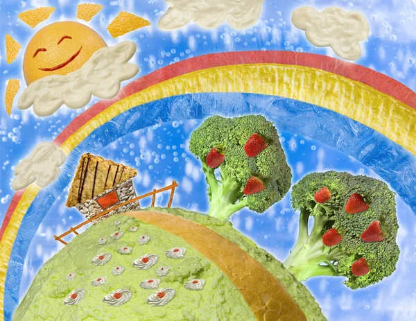 kolaj Food tarzında bir çocuk çizimleri