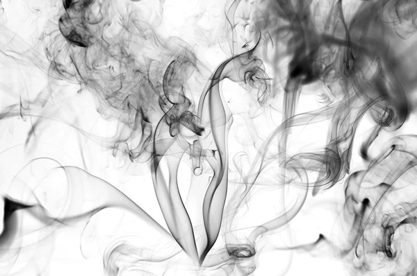 Beyaz arka planda siyah mürekkeple. soyut duman swirls. inversio