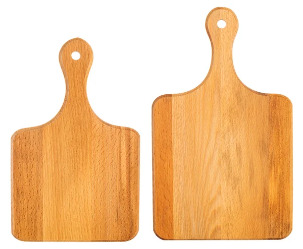 Yeni Ahşap doğrama tahtaları üzerinde beyaz izole kümesi