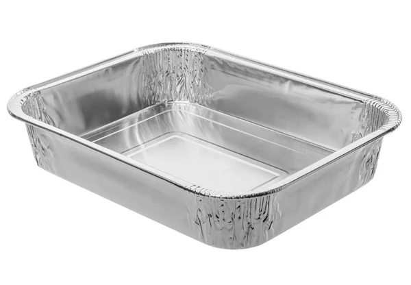 La forma rectangular de la lámina para la alimentación. Utensilios de aluminio fo — Foto de Stock