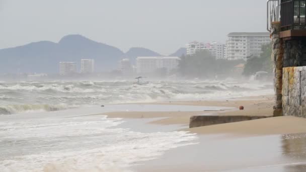 열 대 폭풍 조회 수 해변 — 비디오