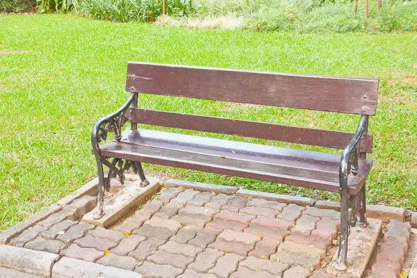 Stylish wood bench — Stock Photo, Image