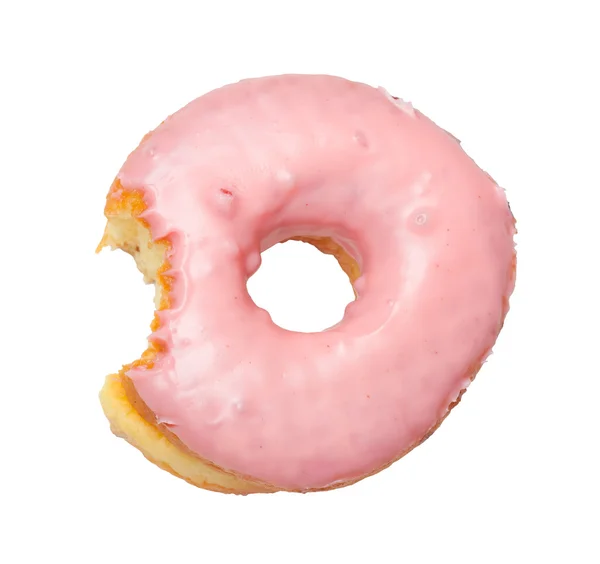 Donut with strawberry cream coating — Stock Photo, Image