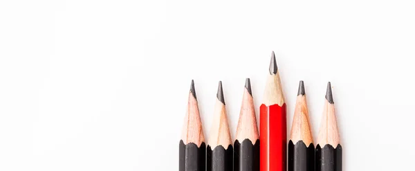 Red pencil standing out — Stock Photo, Image