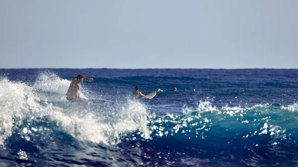 Surfista Profesional Ola Actividades Deportes Acuáticos Océano Atlántico República Dominicana — Foto de Stock