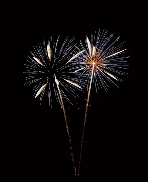 Farbenfrohes Feuerwerk mit Nachthimmel — Stockfoto