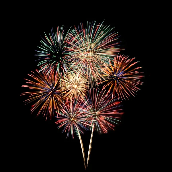 Buquê de fogos de artifício colorido — Fotografia de Stock