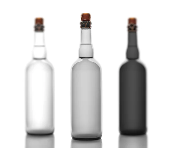 Gri cam şişeler kümesi — Stok fotoğraf