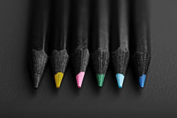 Black colored pencils — Stock Photo, Image