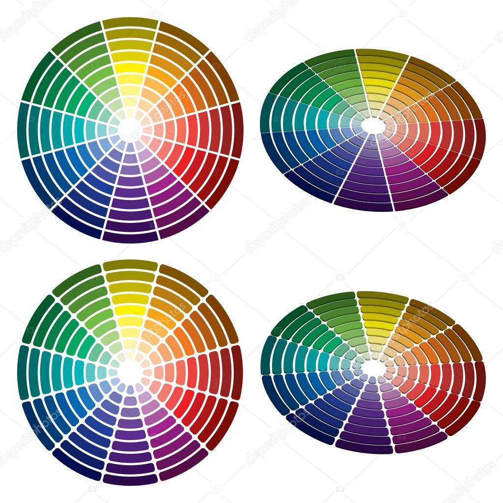 Color wheel with shade of colors. Vector icon, Color circle