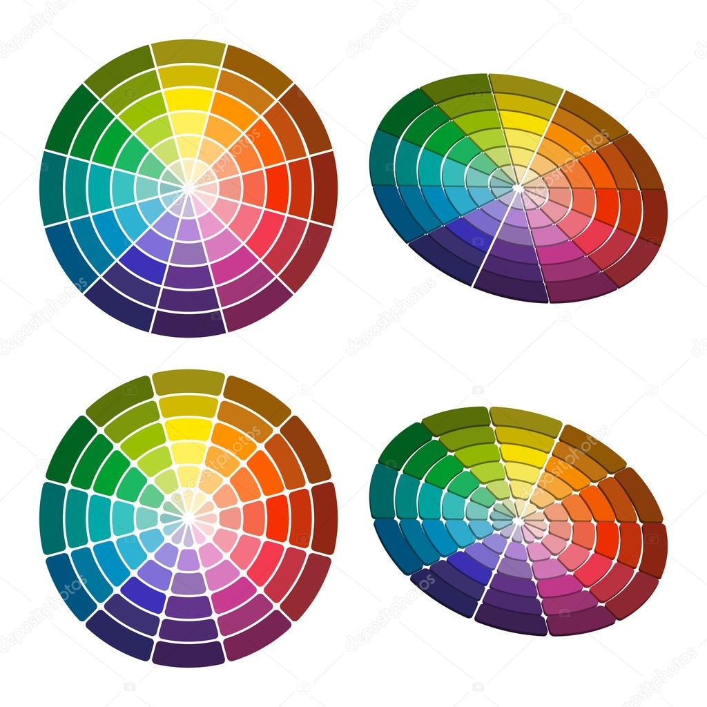Color wheel with shade of colors. Vector icon, Color circle