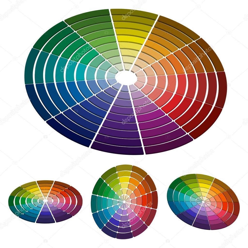Color wheel with shade of colors. Vector icon, Color circle