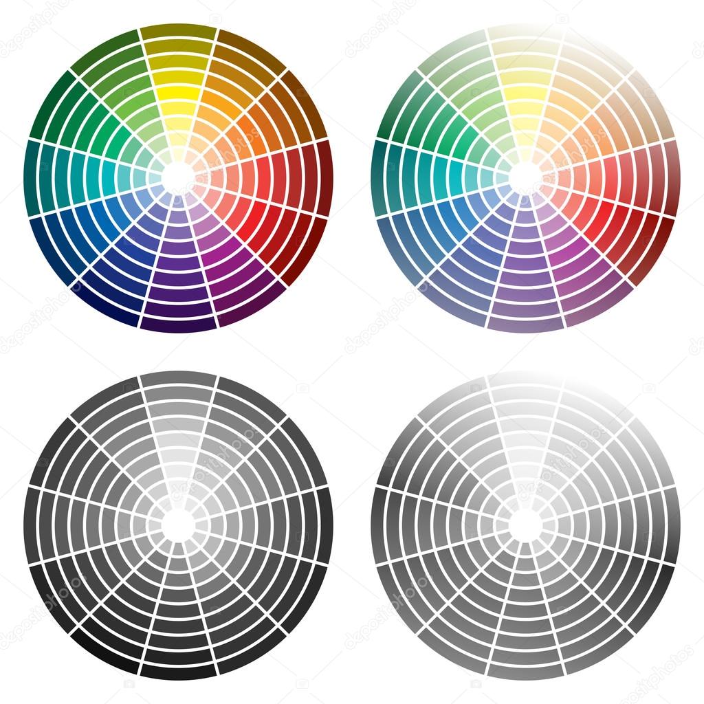 Color wheel with shade of colors. Vector icon, Color circle