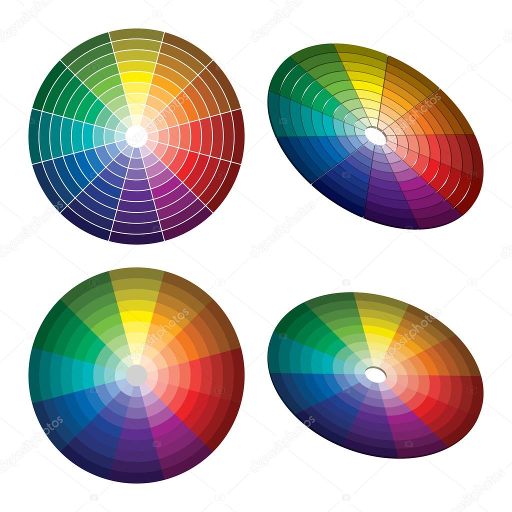 Color wheel with shade of colors. Vector icon, Color circle