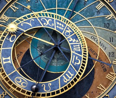 The Prague astronomical clock (Prague orloj), Czech Republic clipart