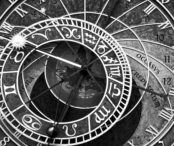 布拉格天文钟 (布拉格布拉格天文钟)，捷克共和国 — 图库照片
