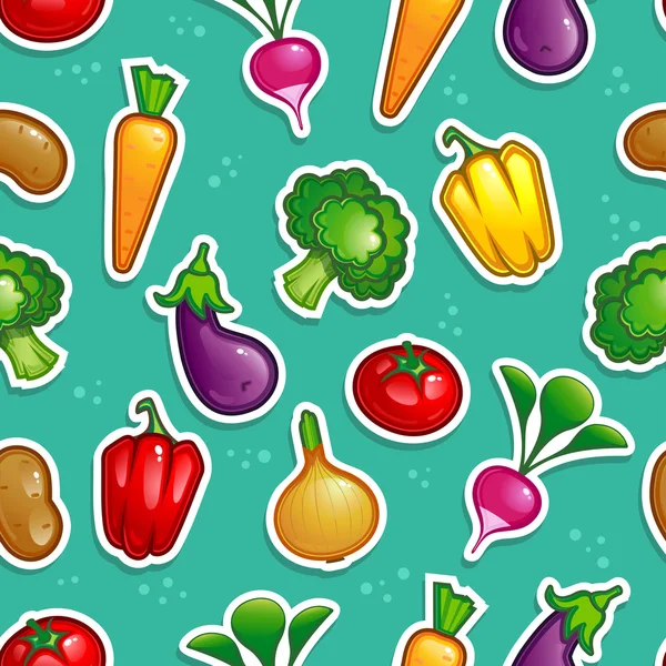 Nahtloses Muster bei Gemüse — Stockvektor