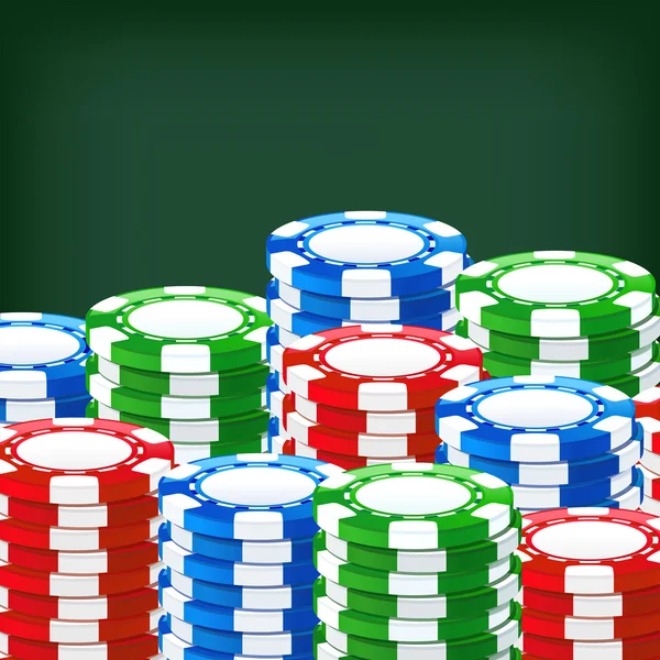Fichas coloridas para poker —  Vetores de Stock