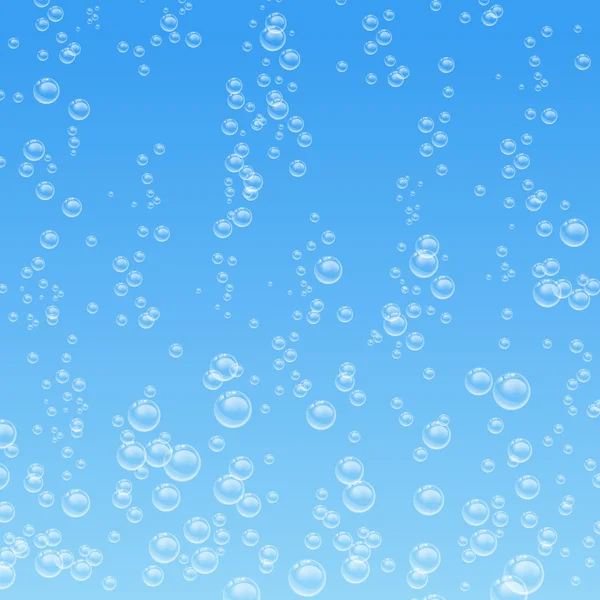 Bulles d'eau sur fond bleu — Image vectorielle