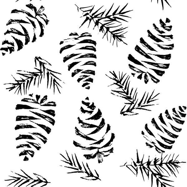 Pine cones seamless pattern — Stock Vector