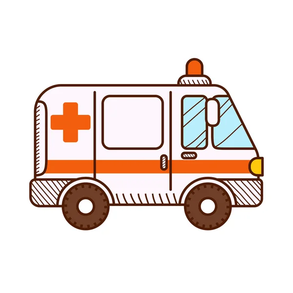 Ambulance car isolated on white — Stock Vector