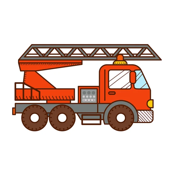 Camión de bomberos aislado en blanco — Vector de stock