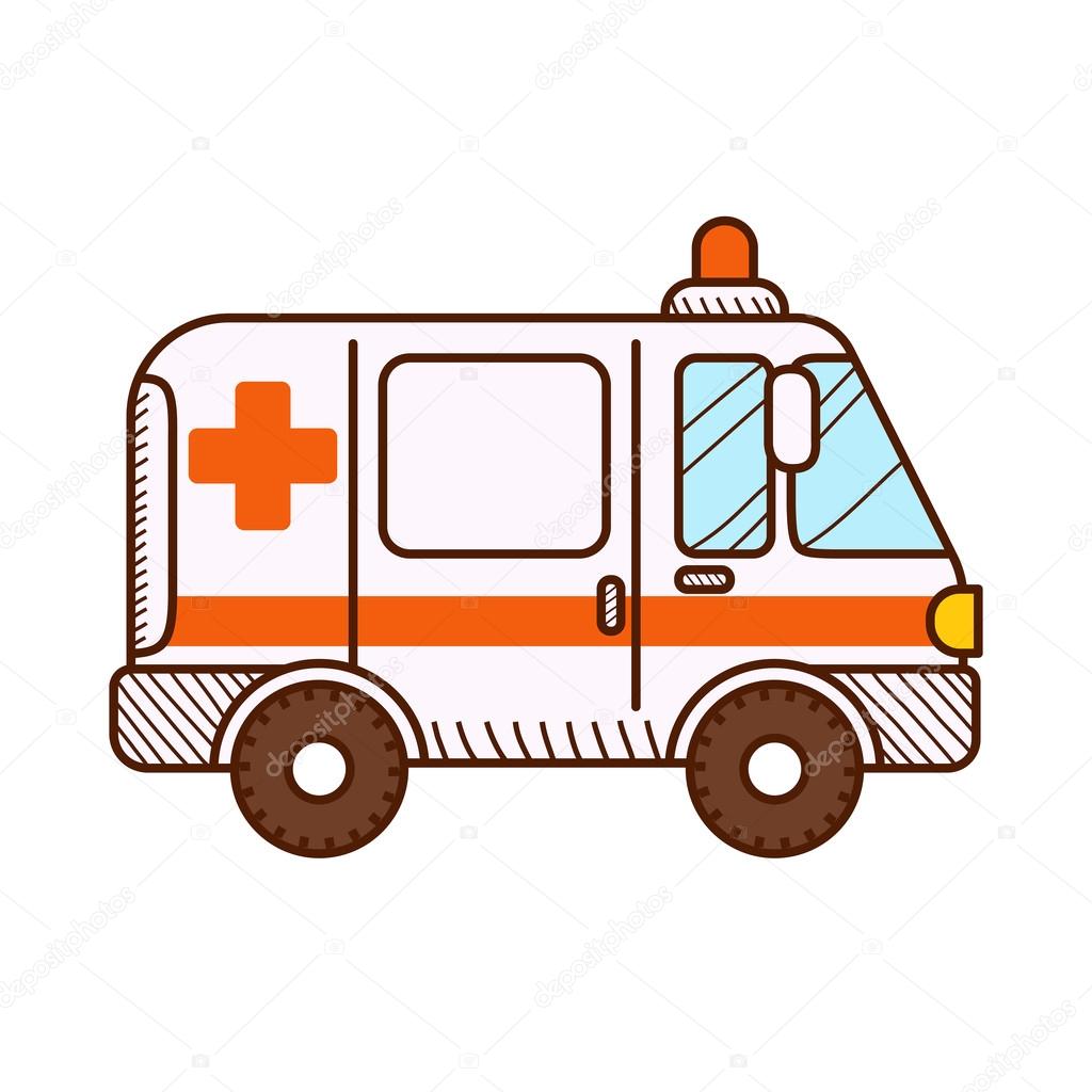 Ambulance car isolated on white