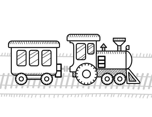 Train coloring book for kids — Stock Vector