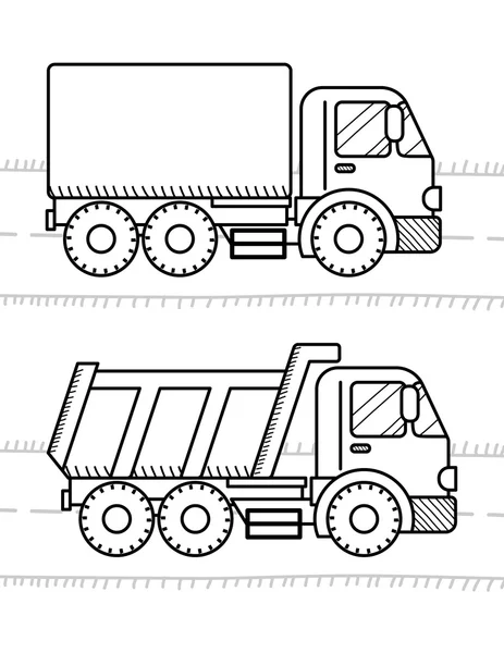 Auto's en voertuigen kleurplaten boek — Stockvector