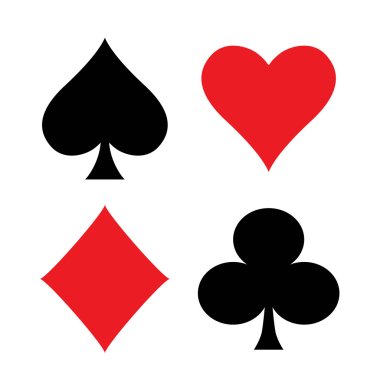 Set of playing card suits isolated clipart
