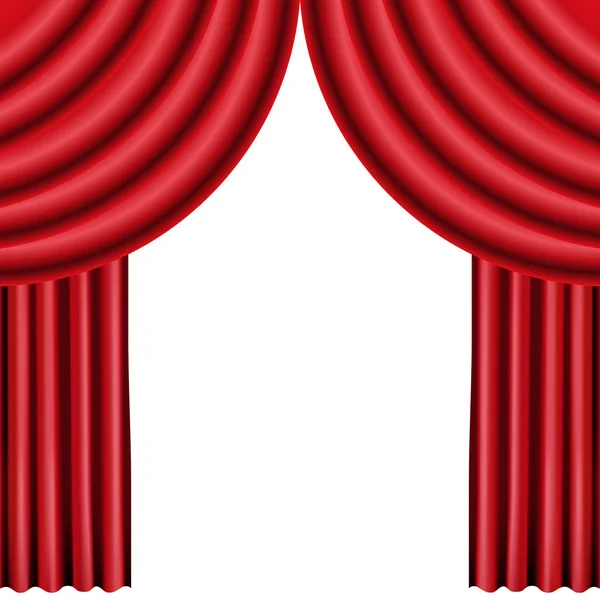 Rideau rouge ouvert — Image vectorielle