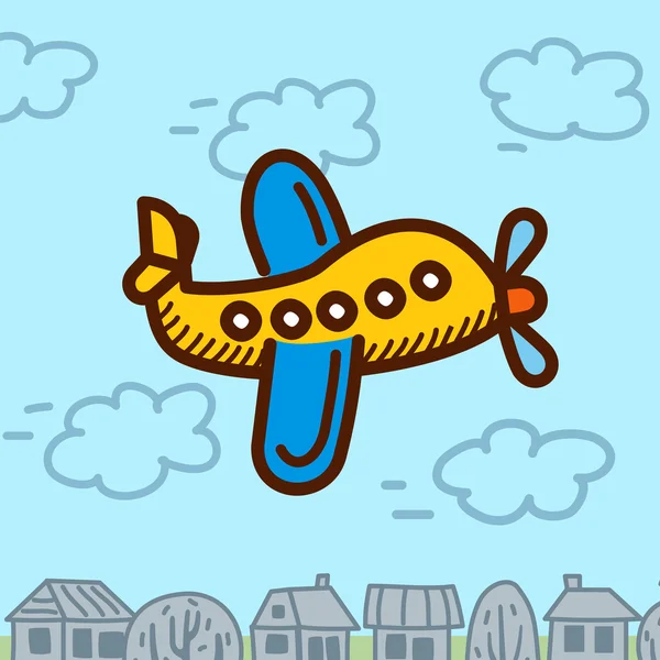 Ilustração cartoon avião — Vetor de Stock