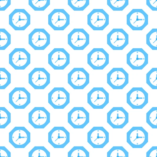 青い時計シームレス パターン — ストックベクタ
