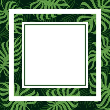 Tropik palmiye yaprağı çerçevesi