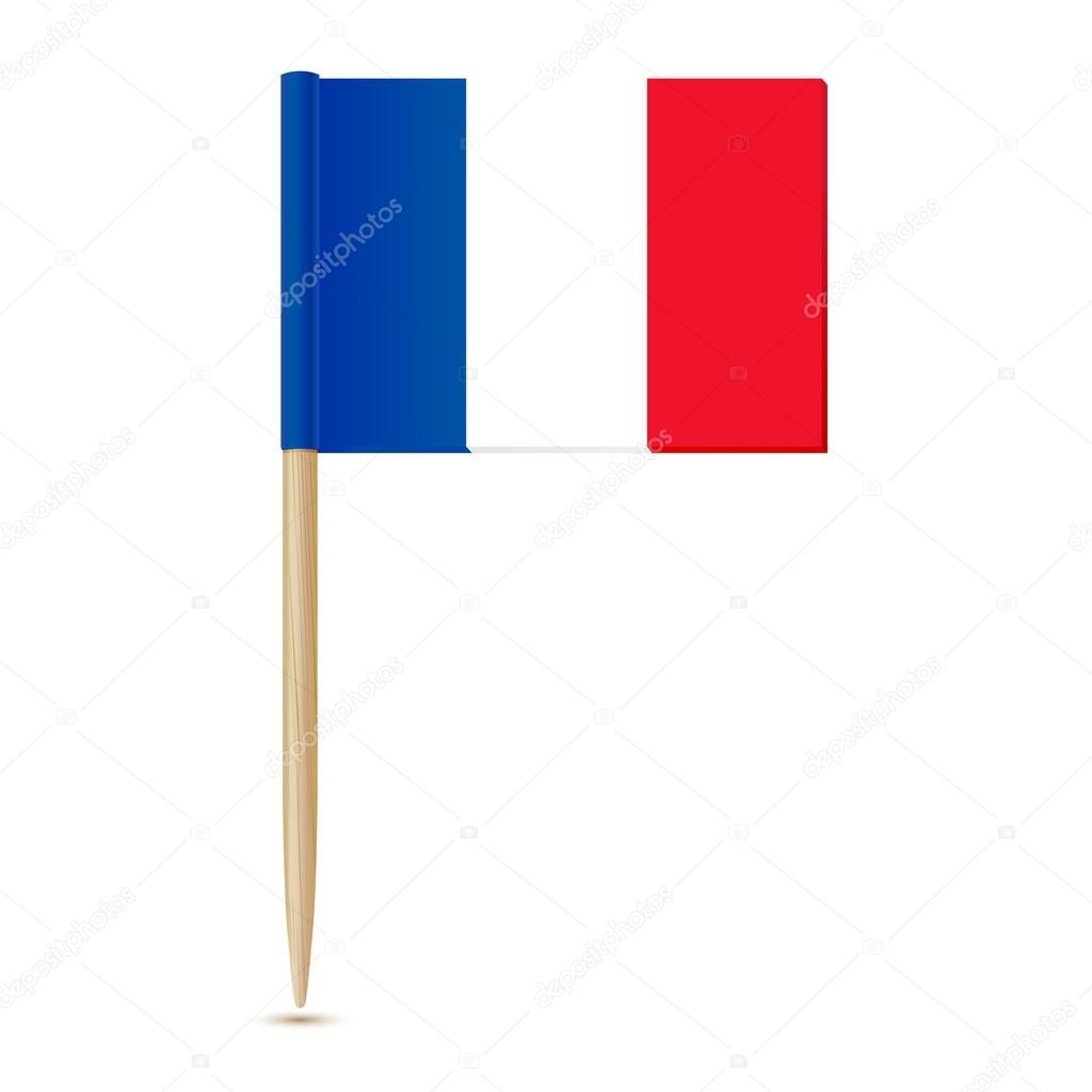 Flag of France on toothpick  
