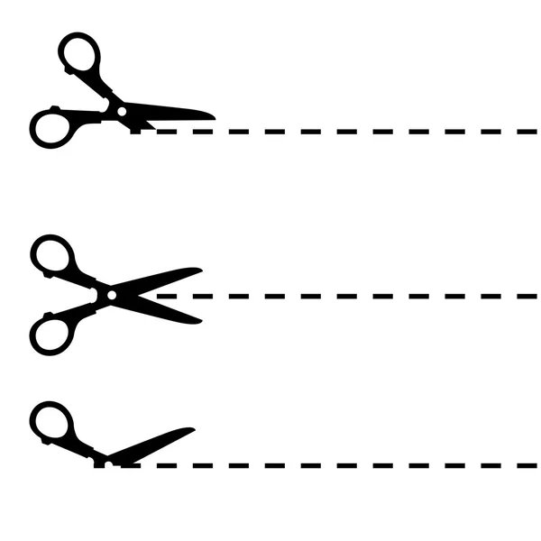 Schaar met gesneden lijnen — Stockvector