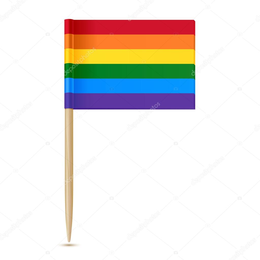 Rainbow flag on toothpick