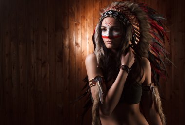 Hint geleneksel makyaj kadınla