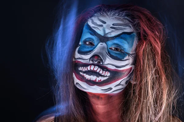 Φαντασία hallowen συνθέτουν. Από κοντά shot της νεράιδα πρόσωπο τέχνης — Φωτογραφία Αρχείου
