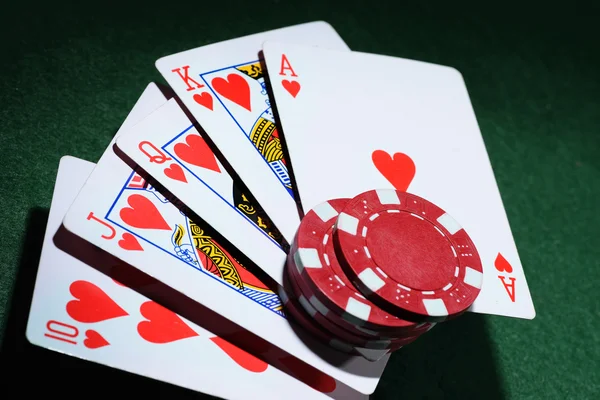 The combination of playing cards poker casino — Stock Photo, Image